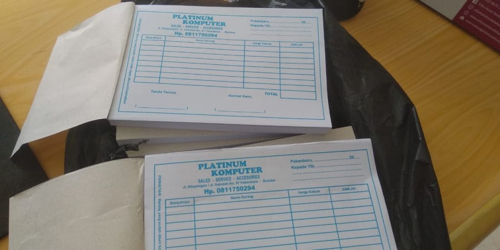 Cetak Nota Custom Terdekat Gunungkidul